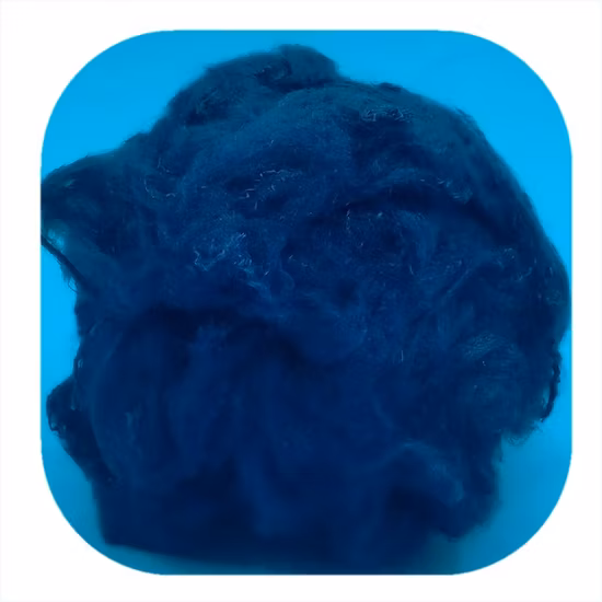 진한 파란색의 폴리에스테르 스테이플 파이버